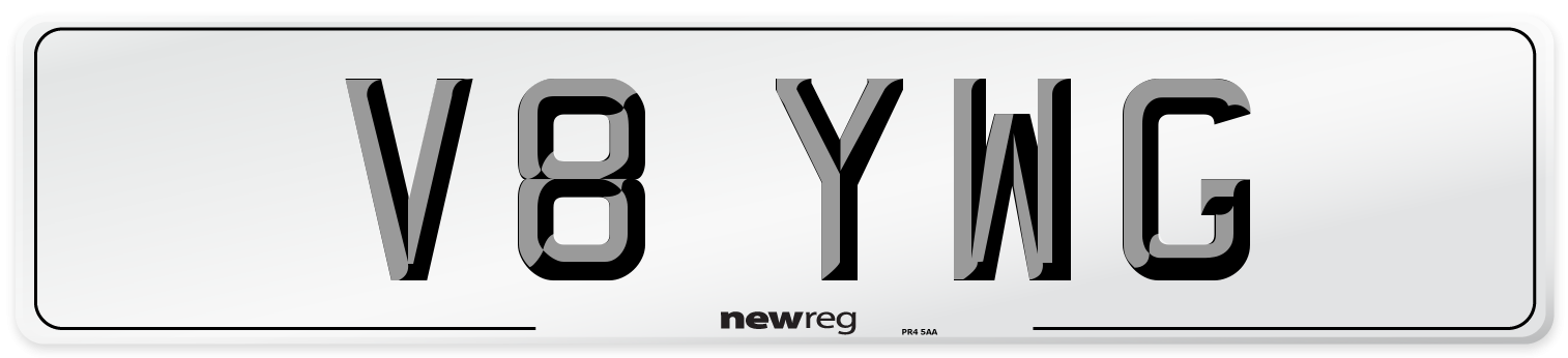 V8 YWG Number Plate from New Reg